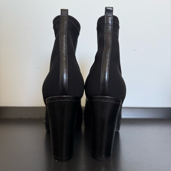 Stuart Weitzman black leather Otherhalf platform heel calf boots - size 9 NWT - Picture 6 of 7